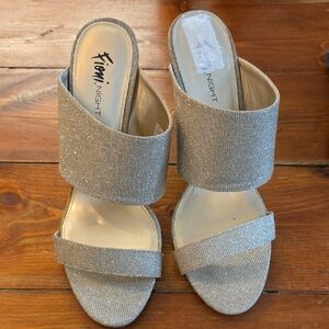 FIONI Clothing Women's Glittering Silver Heels